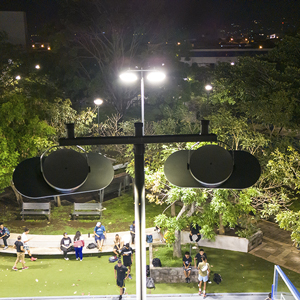 The new lighting encourages the use of the facilities during nighttime hours and contributes to social cohesion.